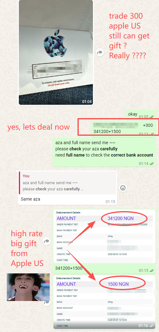 Successful gift card trade payout proof